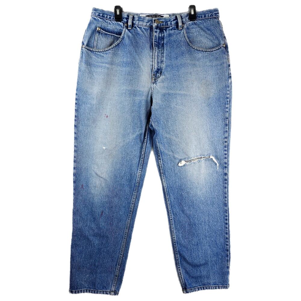 Vintage Anchor Blue Loose Jeans 40x32 Fits 39x30 Baggy Distressed Y2K Skater 90s
